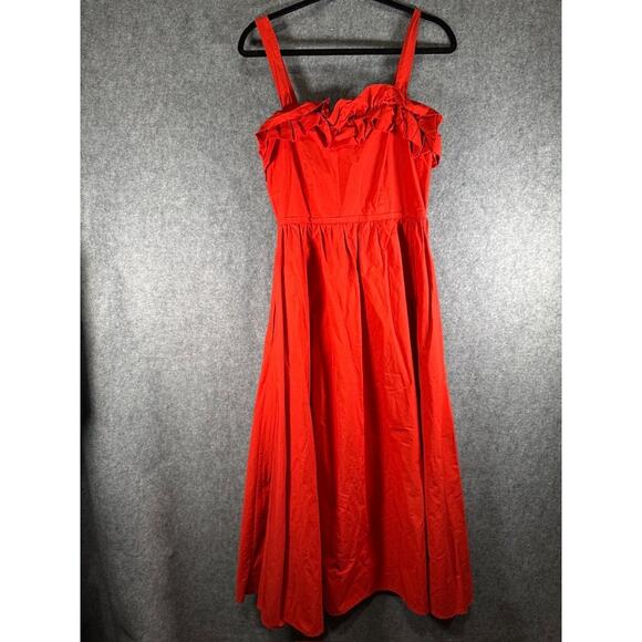 Creatures of Comfort Dress Women 6 Poppy Robbie Midi Ruffle Feminine Romantic - Picture 2 of 10